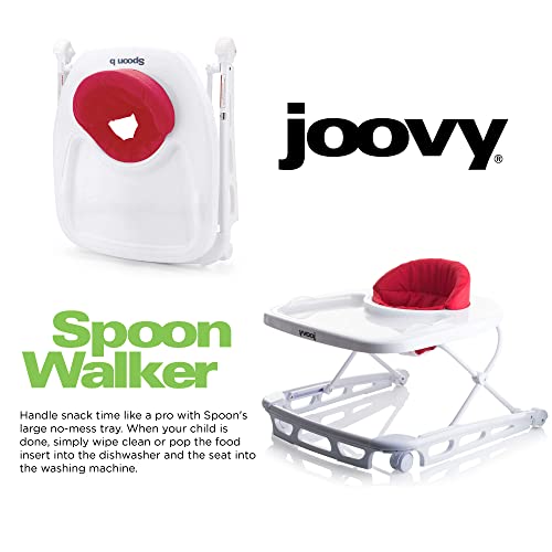 Joovy Spoon Baby Walker & Activity Center Featuring Three Adjustable Heights, Extra-Large Tray, and 30 lb Weight Capacity - JPMA Safety Certified, Red - Image 3