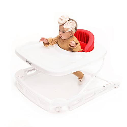 Joovy Spoon Baby Walker & Activity Center Featuring Three Adjustable Heights, Extra-Large Tray, and 30 lb Weight Capacity - JPMA Safety Certified, Red - Image 1