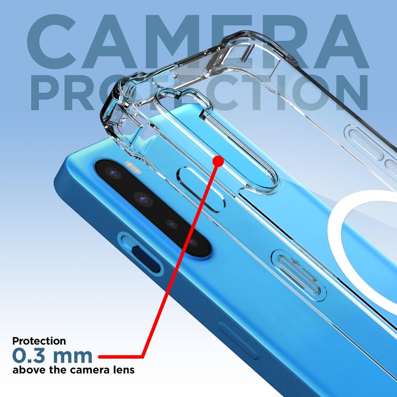 Pikkme غطاء خلفي لهاتف OnePlus Nord مع دعم مغناطيسي مقاوم للصدمات من PC + TPU (شفاف Mag-Safe) - Image 5