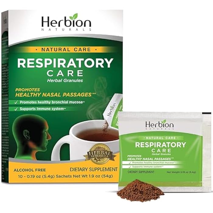 Herbion Naturals Respiratory Care Granules, 10 count sachet - Help Relieve Cold and Flu Symptoms, Promote Healthy Respiratory Function, Optimize Immune System. - Image 1