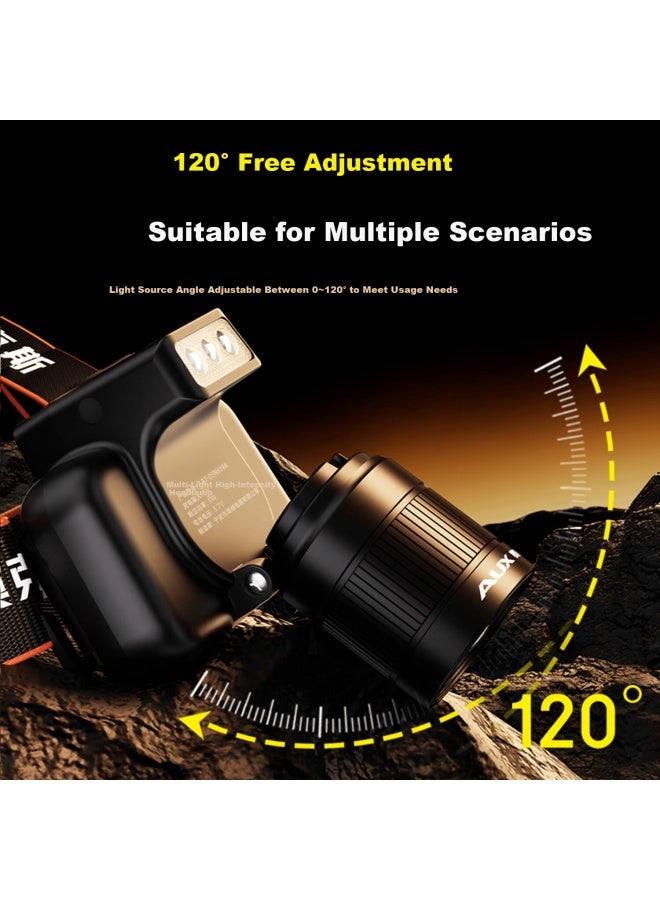 Aux Sensor Headlamp, High-intensity Ultra-bright Night Fishing Light, Head-mounted Flashlight, Long Battery Life, Outdoor Fishing Lamp - Image 2