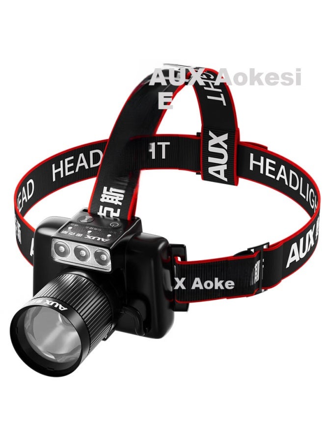 Aux Sensor Headlamp, High-intensity Ultra-bright Night Fishing Light, Head-mounted Flashlight, Long Battery Life, Outdoor Fishing Lamp - Image 5