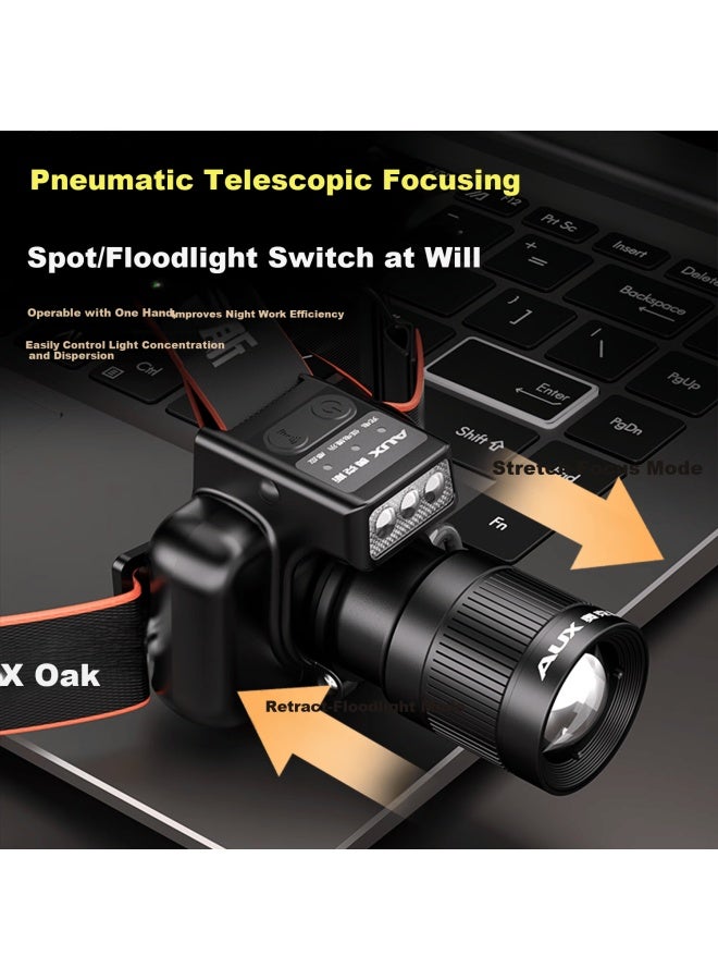 Aux Sensor Headlamp, High-intensity Ultra-bright Night Fishing Light, Head-mounted Flashlight, Long Battery Life, Outdoor Fishing Lamp - Image 3