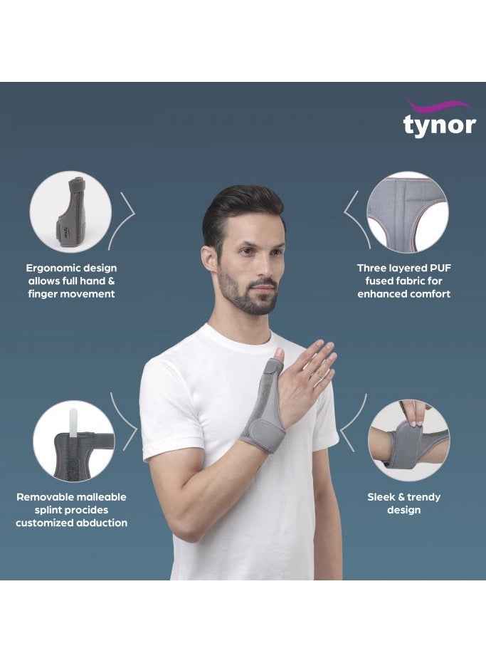 Tynor Thumb Spica Splint, Grey, Universal Size, 1 Unit  - Image 3