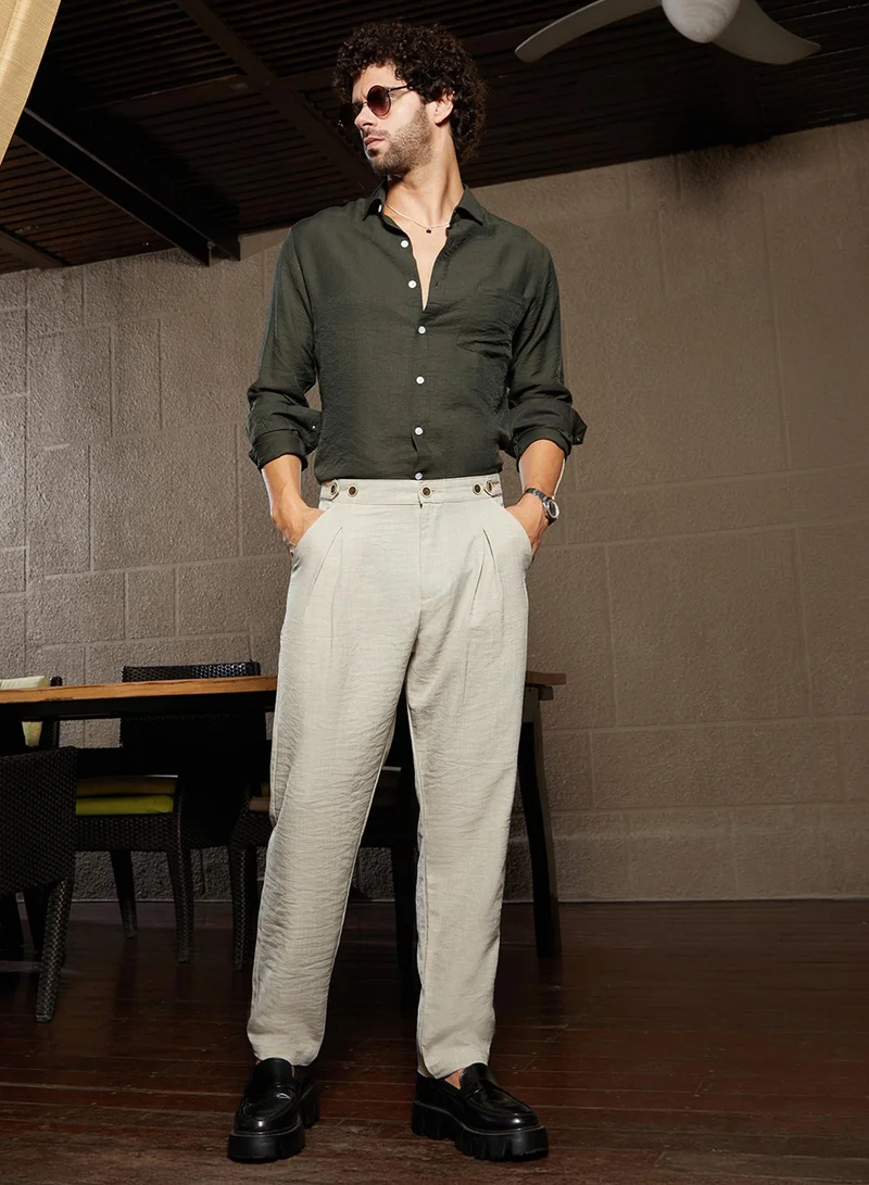 Campus Sutra Lightweight - Pleated Tailored Trousers