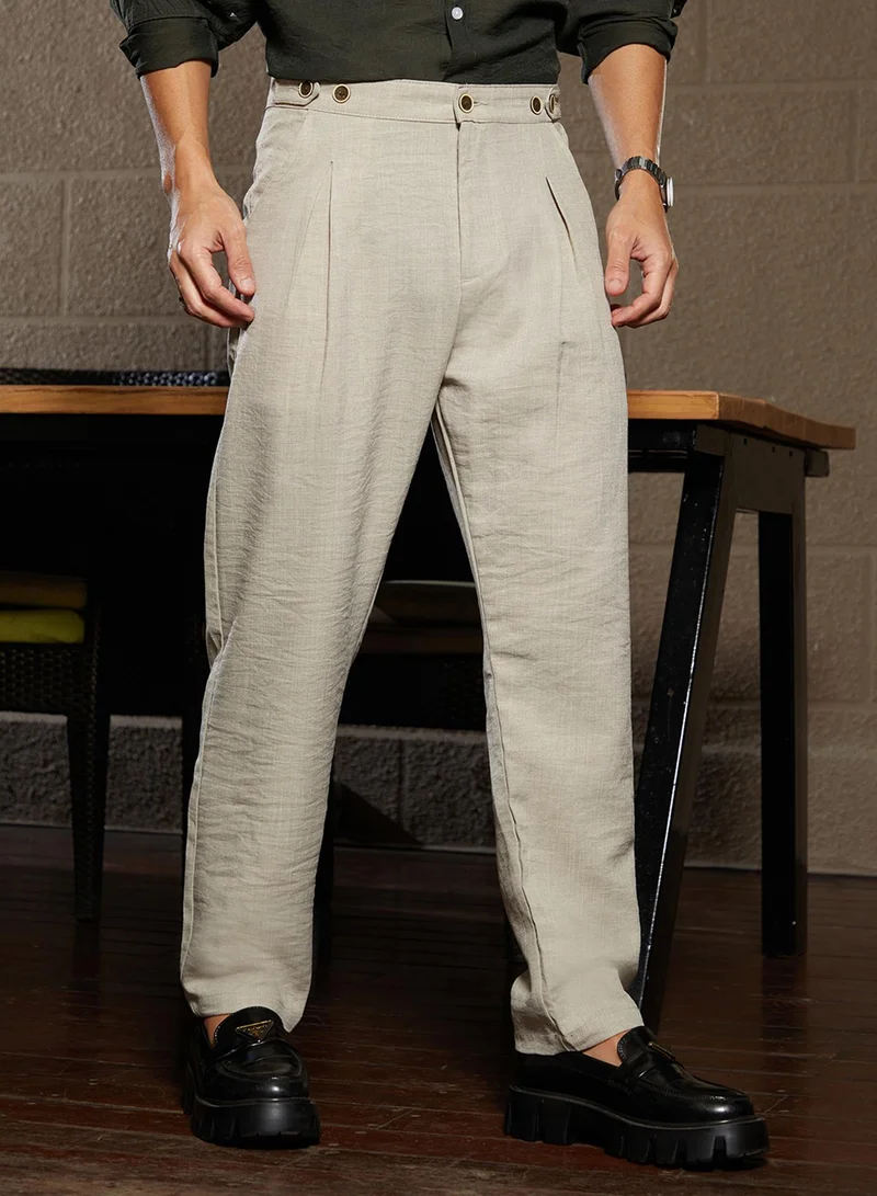 Campus Sutra Lightweight - Pleated Tailored Trousers