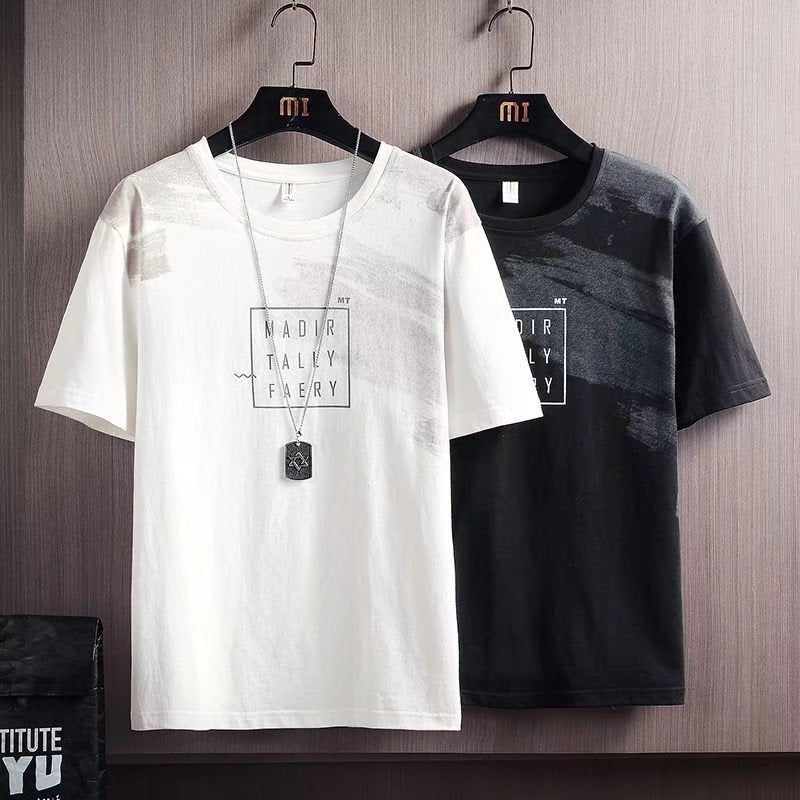 Men's gradient short sleeve T-shirt 2022 summer New loose half sleeve fashion brand casual boys ice silk T-shirt clothes - Image 2