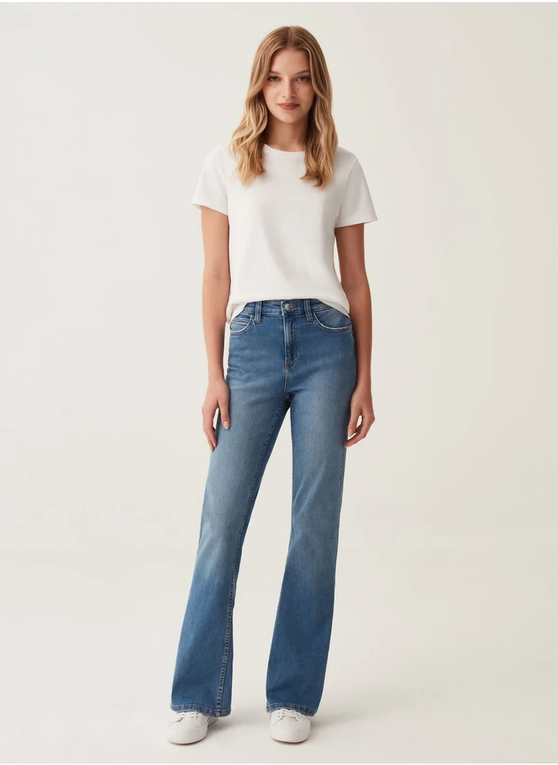 Ovs OVS Flare-Fit, High-Rise Jeans With Fading