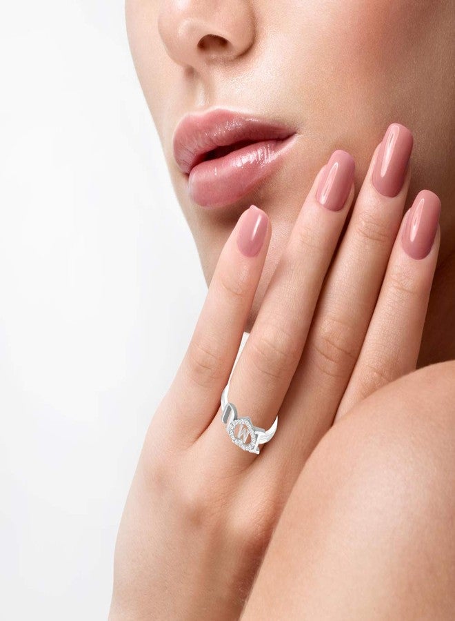 MEENAZ CZ Valentine American diamond Adjustable I Love You Heart Sillver Initial Letter Name Alphabet M Finger Rings for women girls girlfriend couples lovers Stylish Design Red RING ROSE BOX SET-M138 - Image 4