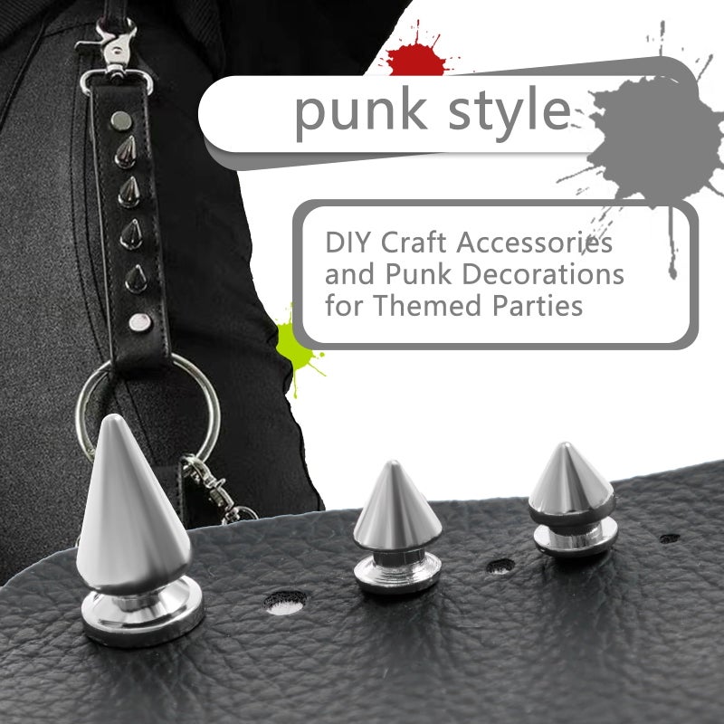 Punk Spikes And Studs: 359-Piece Zinc Alloy Kit With 8 Sizes, Professional Tools - Organized 10-Compartment Storage, Tarnish-Resistant Construction For DIY Punk Fashion, Clothing Embellishment - Image 5