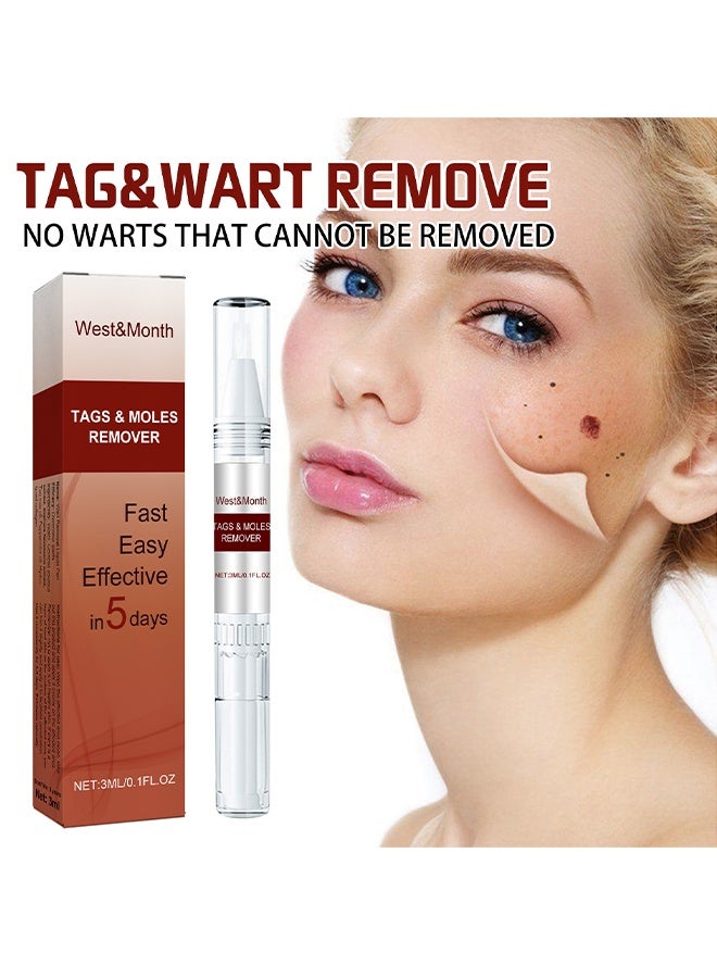 West&Month Tags & Moles Remover - Gram Wart Liquid Pen Quick & Safe Removal 3ML - Image 1