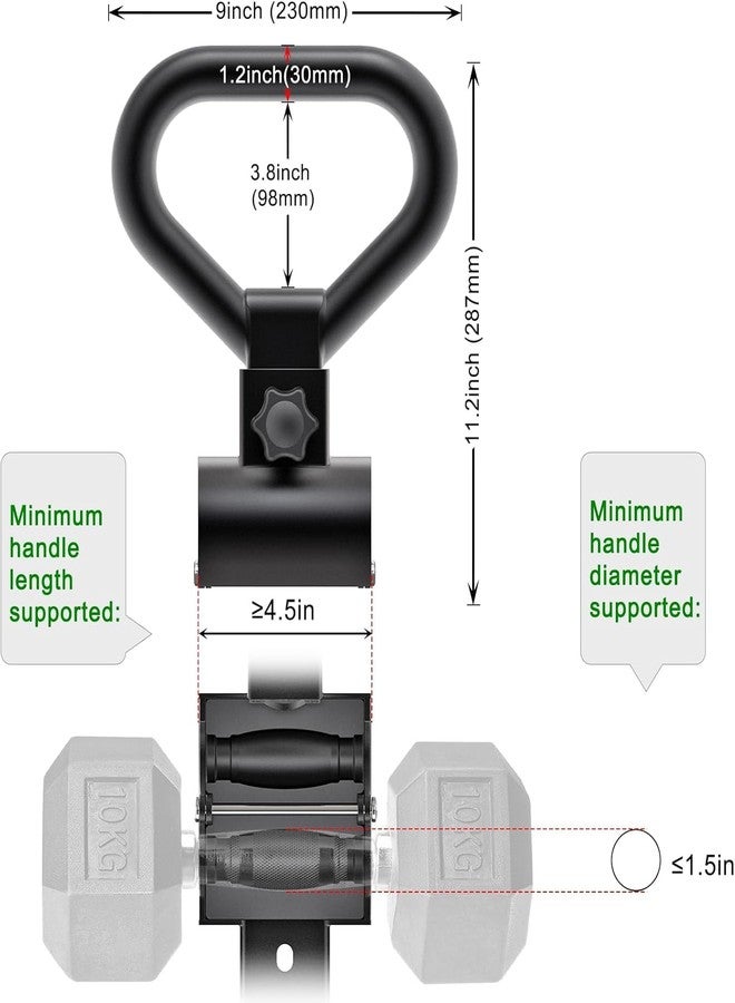 Kipika Kettlebell Handle Steel Converter Handle, Adjustable Dumbbell Grip Handle, Grip Handle Attachment for Dumbbells, High-Strength Steel Grip Handle for Home Gym Weight Lifting - Image 3
