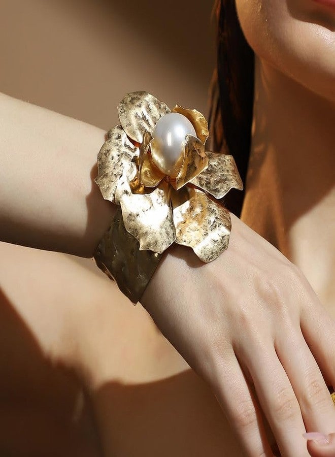 SOHI Women's For| California Gold Colour | Alloy Material | Adjustable Closure | Artificial Pearl Bracelet | Statement Bracelet For Women & Girls - Image 3