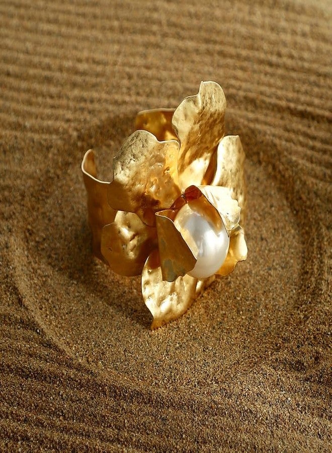 SOHI Women's For| California Gold Colour | Alloy Material | Adjustable Closure | Artificial Pearl Bracelet | Statement Bracelet For Women & Girls - Image 2
