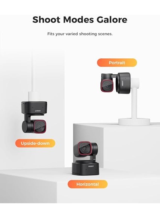 OBSBOT كاميرا ويب Tiny 2 Lite - 4K لجهاز الكمبيوتر، كاميرا ويب للبث المباشر بتقنية PTZ تتبع الذكاء الاصطناعي، تحكم بالإيماءات، 60 إطارًا في الثانية، HDR، ميكروفونات تقلل الضوضاء - Image 4