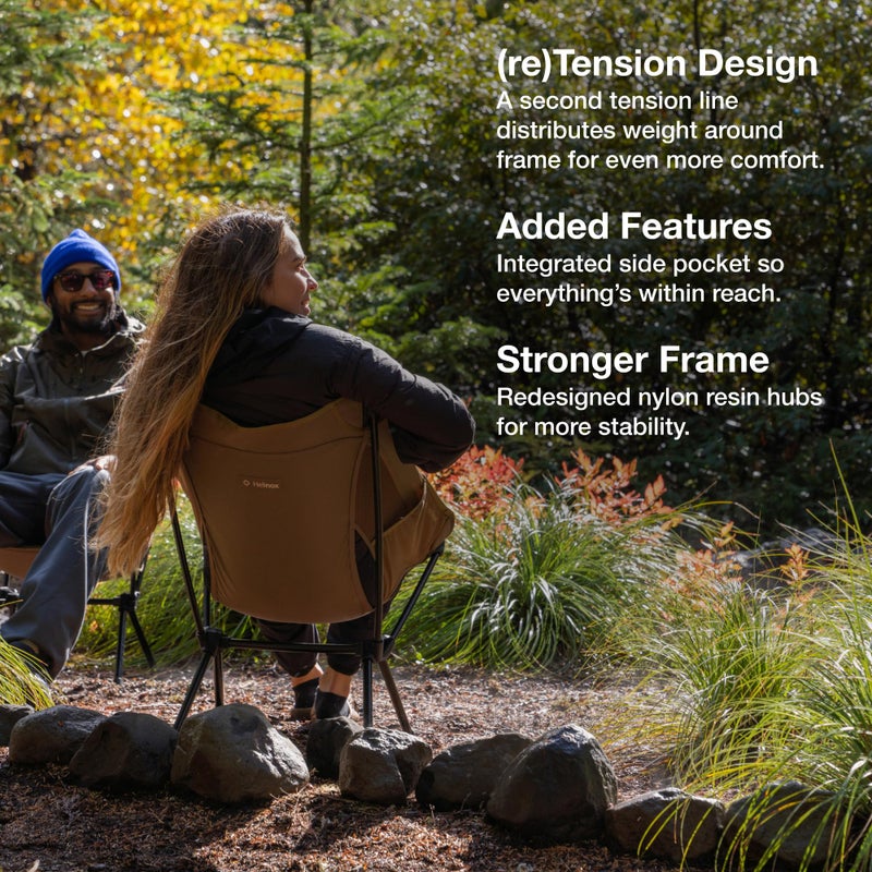 Helinox Chair One (re) High-Performance Camping Chair, 1.97lbs, Lightweight Compact Collapsible Outdoor Chairs, Backpacking, Picnic, Adventures, Flame Multiblock - Image 4
