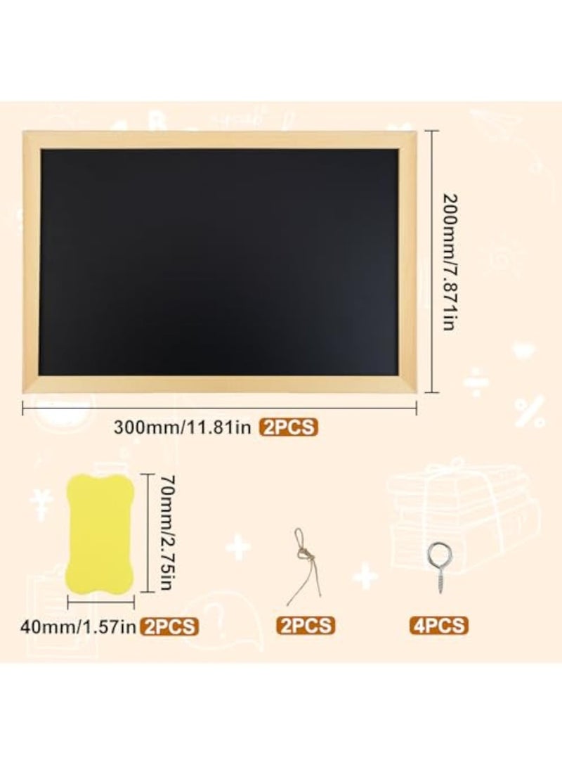 Arabest Chalk Board Sign Board - 2 Pack 12x16 Inch Decorative Chalkboard with Wooden Stand + Hanging Rope, Table & Wall Decor, Double-Sided Message Menu Food Board for Business, Wedding，write - Image 2