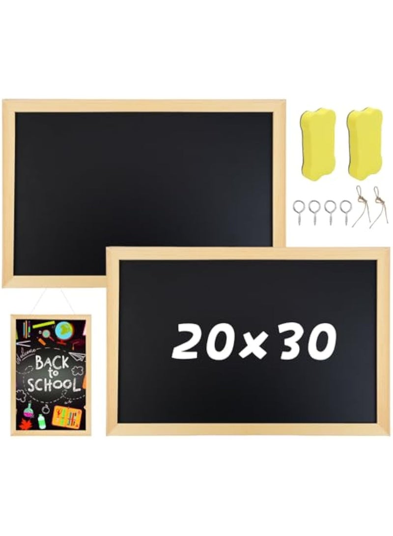 Arabest Chalk Board Sign Board - 2 Pack 12x16 Inch Decorative Chalkboard with Wooden Stand + Hanging Rope, Table & Wall Decor, Double-Sided Message Menu Food Board for Business, Wedding，write - Image 1
