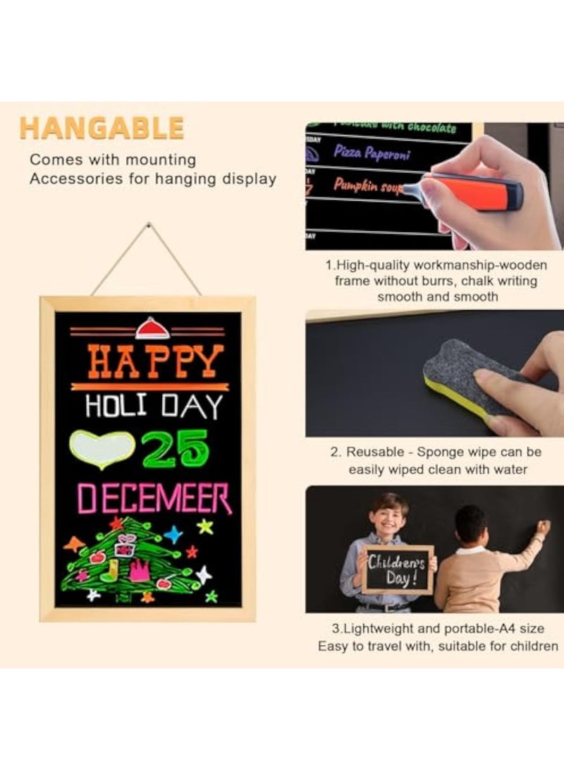Arabest Chalk Board Sign Board - 2 Pack 12x16 Inch Decorative Chalkboard with Wooden Stand + Hanging Rope, Table & Wall Decor, Double-Sided Message Menu Food Board for Business, Wedding，write - Image 3