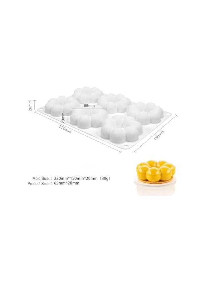S-TOP Flower Shaped Silicone Donut Mold, 6-Cavity Reusable Baking Pan, Soft Non-Stick Cake and Cookie Tray, Dishwasher Safe, Oven Safe, Microwave Safe, Freezer Safe, Easy to Clean - Image 4
