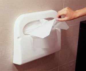 PUFFIN Plastic Toilet Seat Cover Dispenser(10 cm x 10 cm x 5 cm, White, Pack of 1) - Image 3