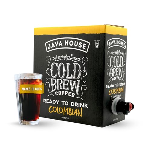 Java House Cold Brew Coffee On Tap 128 Fluid Ounce Box Not a Concentrate No Sugar Ready to Drink Liquid Colombian Roast - Image 1