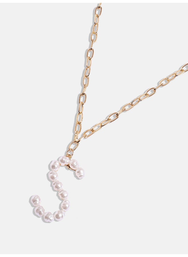SOHI Pearl S Alphabet Artificial Necklace Jewellery  - Image 4