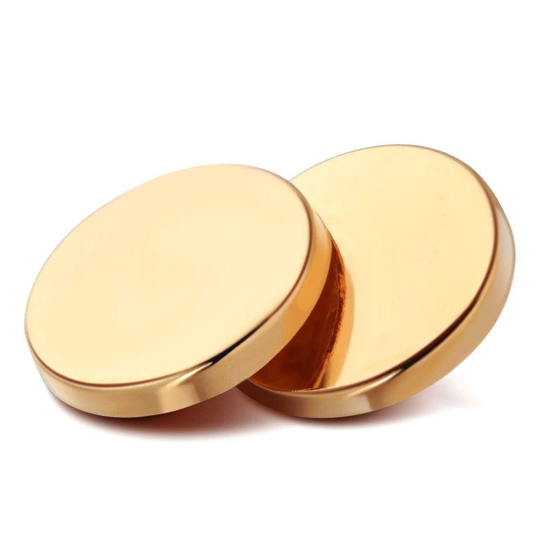 Chuangdi 30 Pieces Metal Flat Button Alloy Shank Round Shaped Sewing Button for Women Suit Woolen Coat Shirt Trousers Sewing Crafts(25 mm,Gold) - Image 2