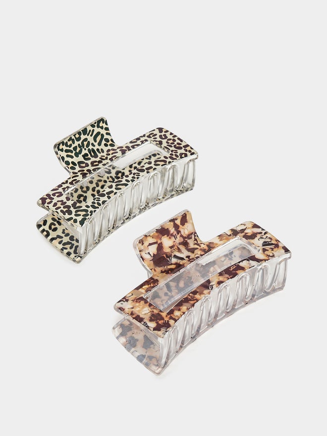 Styli Styli Set of 2 - Animal Print Claw Clip  - Image 1