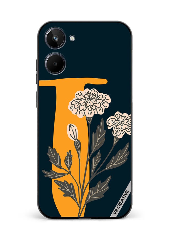 VR CREATIVE Protective Case Cover For Realme 10 Alphabet T Design Multicolour - Image 1