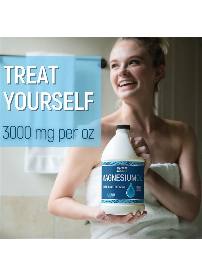 Magnum Solace Pure Magnesium Oil - Bulk Size 64 oz - for Use with Magnesium Bath Flakes for Soaking or Refilling Magnesium Oil Spray - Image 5