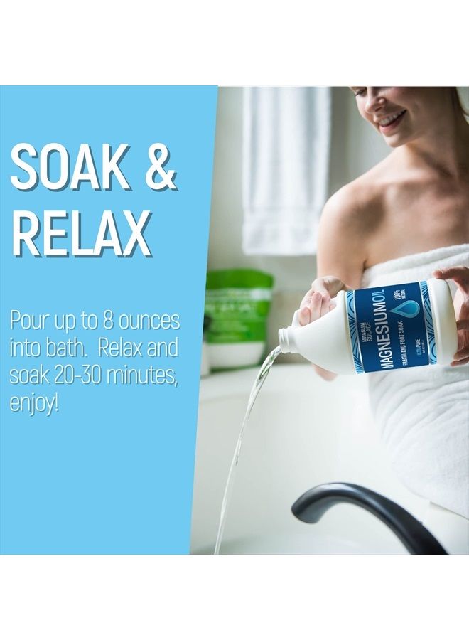 Magnum Solace Pure Magnesium Oil - Bulk Size 64 oz - for Use with Magnesium Bath Flakes for Soaking or Refilling Magnesium Oil Spray - Image 2