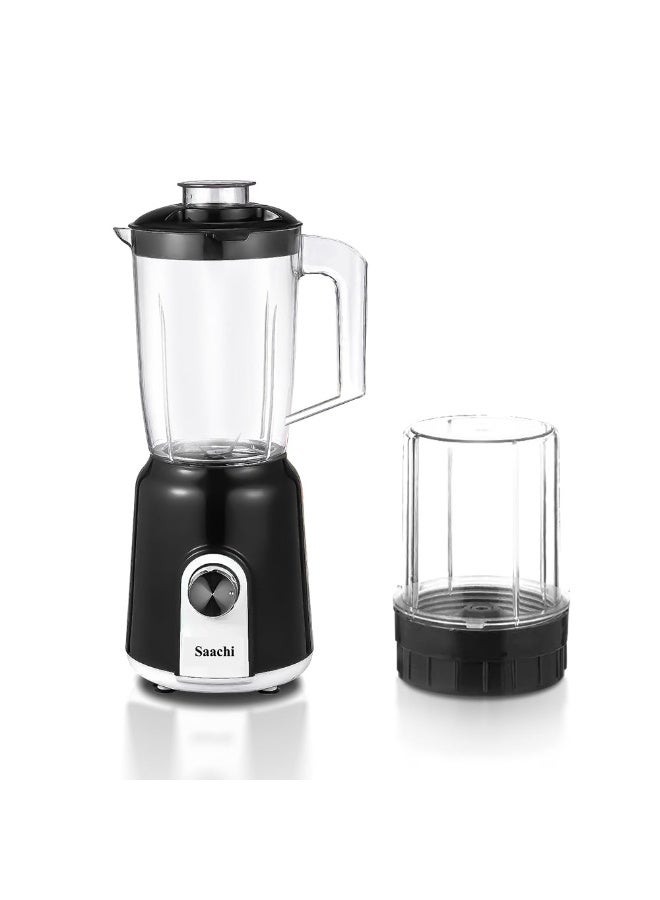Saachi 2-in-1 Blender & Grinder NL-BL-4416, 600W, 1.5L Jar + 200ml Grinder, 2 Speed with Pulse, Stainless Steel Blade, Low Noise, Safety Lock, Overheat Protection 300 W NL-BL-4416-BK Black - Image 1