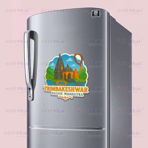 Deep Print Acrylic Fridge Magnet (7.6 cm) – Indian Spiritual Travel Souvenir | Char Dham Series | Barah Jyotirling (Timbakeshwar_Jyotirling) - Image 4