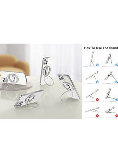 KHAJUL MagSafe Wireless Charging Grip Stand, Removable Magnetic Ring, Compatible for iPhone 12/13/14,Support Apple 20W Wireless Charging, Kickstand Loop for iPhone & Android (Silver)  - Image 3