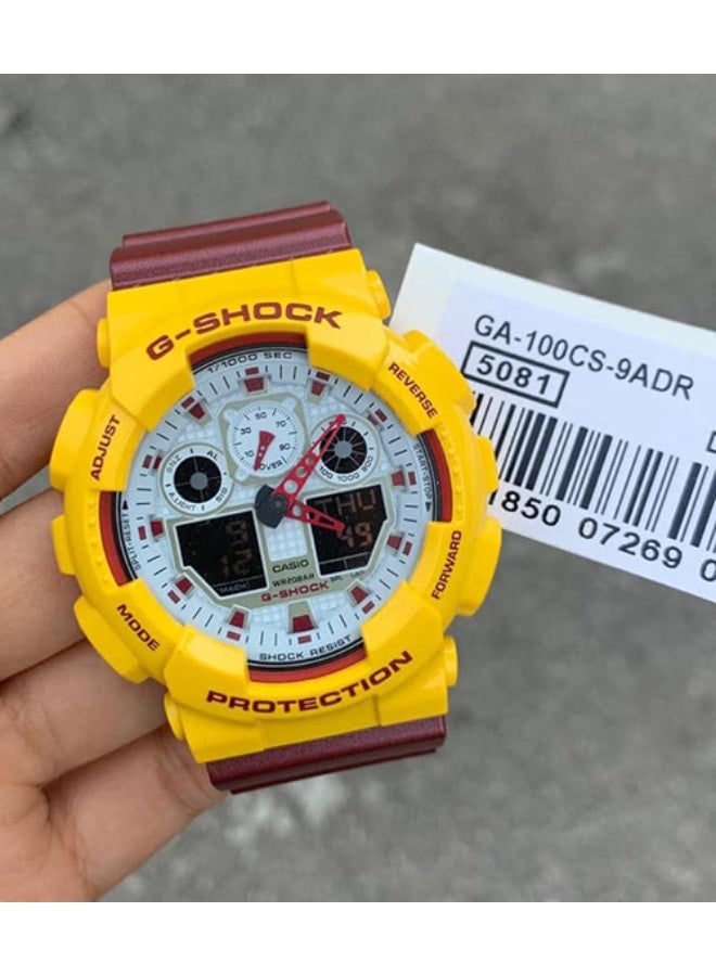 Casio G-SHOCK GA-100CS-9ADR, Analog-Digital Watch, Shock Resistant, 200M Water Resistant, Super Illuminator LED, World Time, Stopwatch, Countdown Timer - Image 5