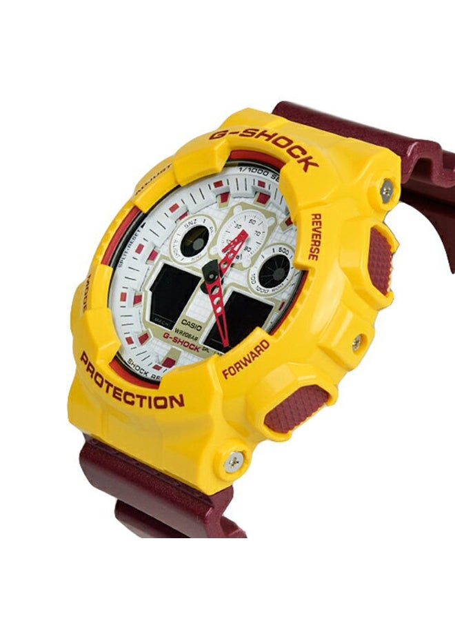 Casio G-SHOCK GA-100CS-9ADR, Analog-Digital Watch, Shock Resistant, 200M Water Resistant, Super Illuminator LED, World Time, Stopwatch, Countdown Timer - Image 3