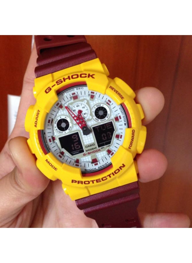 Casio G-SHOCK GA-100CS-9ADR, Analog-Digital Watch, Shock Resistant, 200M Water Resistant, Super Illuminator LED, World Time, Stopwatch, Countdown Timer - Image 2