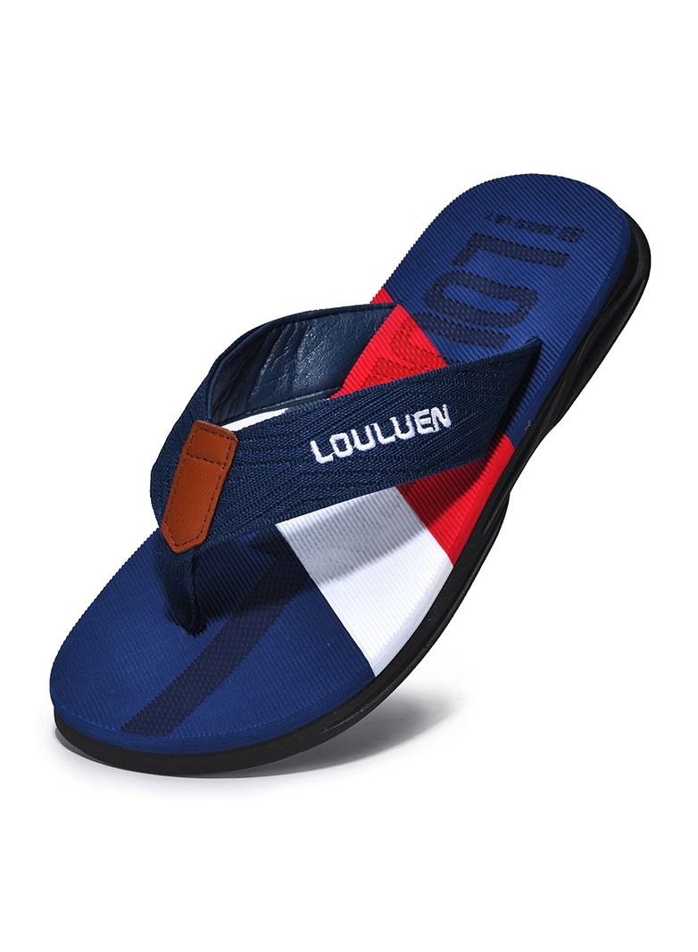 Loquat Men's Summer Flip-flops Antiskid Cool Mop Blue - Image 1