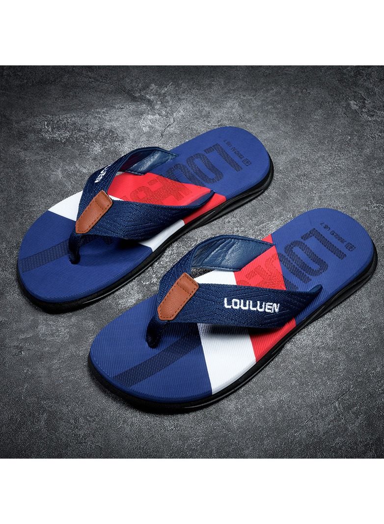 Loquat Men's Summer Flip-flops Antiskid Cool Mop Blue - Image 2
