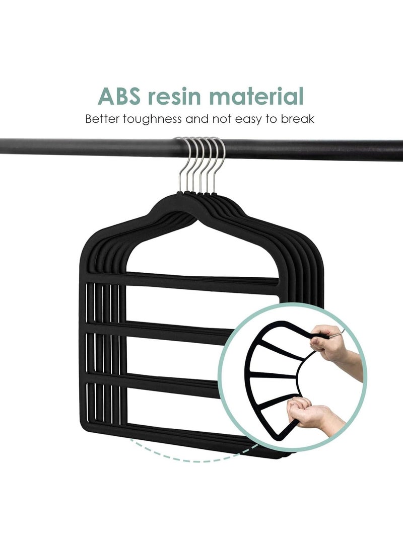 TYCOM Non Slip Velvet Pants Hangers 4 Pack Ultra Thin Space Saving 360 Degree Swivel Hook Pants Hangers Hold Up to 10 Lbs 4 Pieces Black. - Image 3