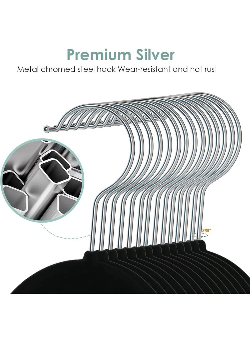 TYCOM Non Slip Velvet Pants Hangers 4 Pack Ultra Thin Space Saving 360 Degree Swivel Hook Pants Hangers Hold Up to 10 Lbs 4 Pieces Black. - Image 4