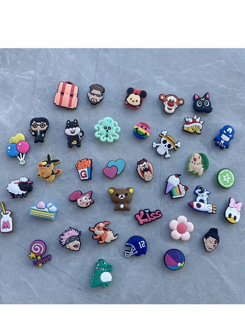 Shoe Decoration Charms for Crocs 100 Pcs Assorted Croc Charms Pins Sandals Buckle Party Birthday Gift Bracelet Wristband Decorations for Adult Men Women Kids - Image 3