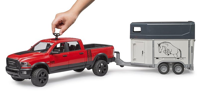 Bruder Ram 2500 Power Pick Up W Horse Trailer & Horse Vehicle - Image 3