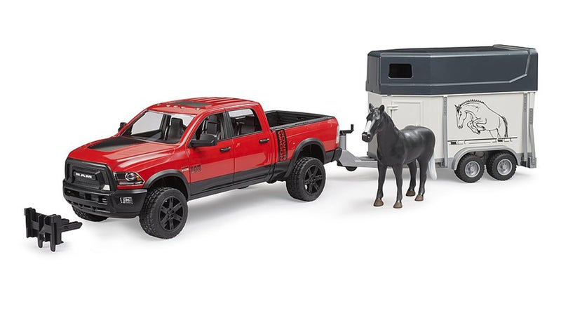 Bruder Ram 2500 Power Pick Up W Horse Trailer & Horse Vehicle - Image 4