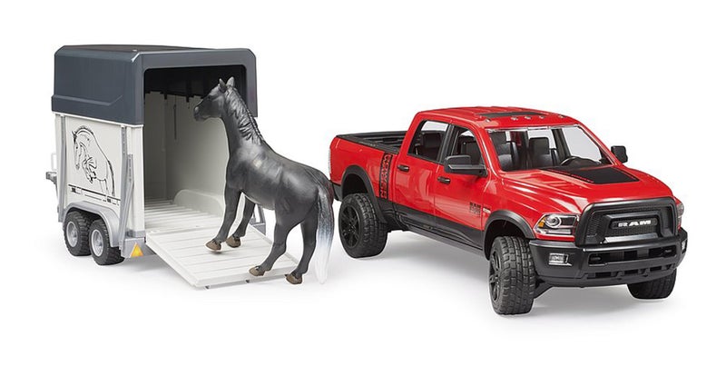 Bruder Ram 2500 Power Pick Up W Horse Trailer & Horse Vehicle - Image 2