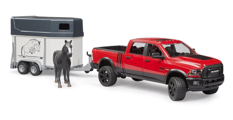 Bruder Ram 2500 Power Pick Up W Horse Trailer & Horse Vehicle - Image 1