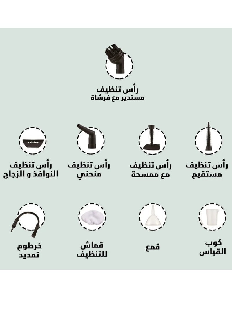 Denx A Multi-Use Steam Cleaning Device That Operates Electrically, With A Power Of 1200 Watts, And A Water Capacity Of 350 Ml. - Image 5