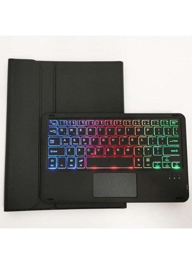 Generic - Touchpad Arabic and English Keyboard Case Compatible with Samsung Galaxy Tab S9 FE 11 inch 2023,Backlight, Multi-Touch Trackpad, Flip Stand Case with Pencil Holder - Image 1