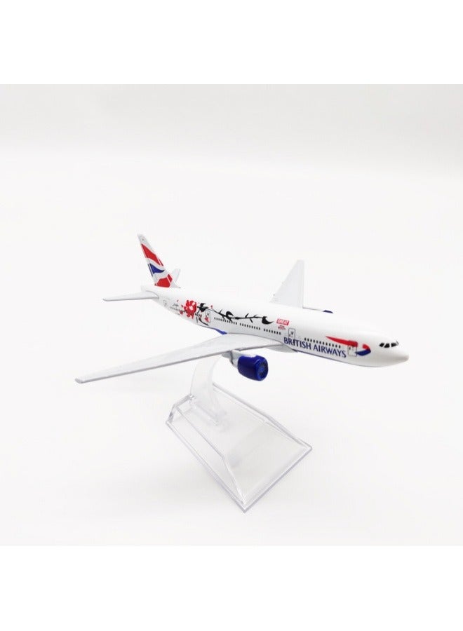 general 16cm Alloy Airplane Tabletop Display Model 1:400 Scale British 777 Airplane Model Decoration Toys Furniture Decorations Collection Gifts - Image 2